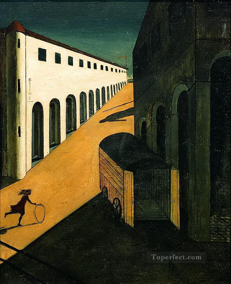 mystery and melancholy of a street 1914 Giorgio de Chirico Metaphysical surrealism Oil Paintings